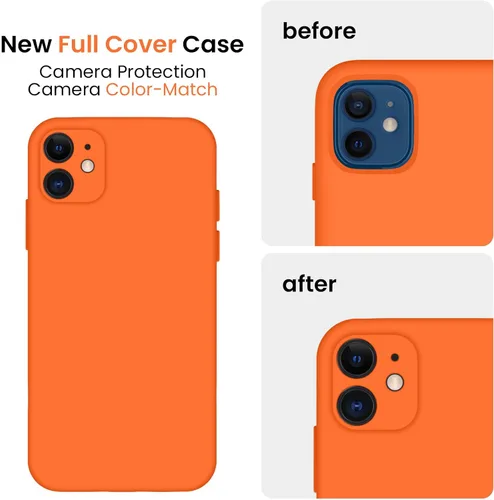 Vista 4 de FireNova Funda diseñada para iPhone 11, borde recto, protección de cámara mejorada, funda de silicona con forro de microfibra suave antiarañazos