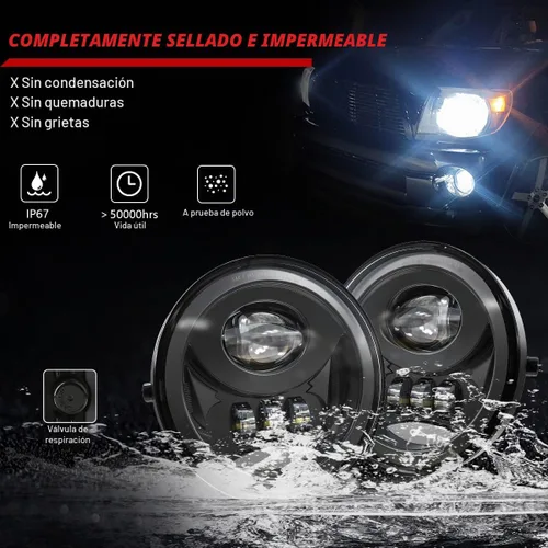 Vista 7 de Conjunto de luz antiniebla LED para Tacoma 2005-2011/Solara 2004-2006/Sequoia 2008-2015/Tundra 2007-2013- par, color negro