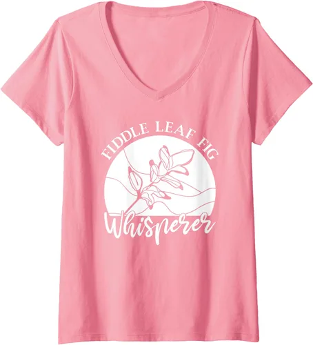 Vista 11 de Camiseta de interior con cuello en V para mujer, diseño de higo de hoja de violín, Negro, S