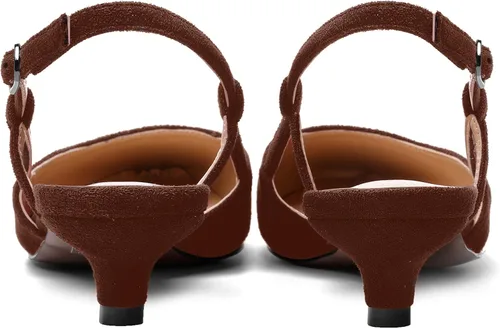 Vista 4 de ROSERWISH Zapatos de vestir de gamuza con punta cuadrada para mujer, para boda, fiesta, cómodos, gatitos, tacón bajo, zapatos de vestir de 1.5