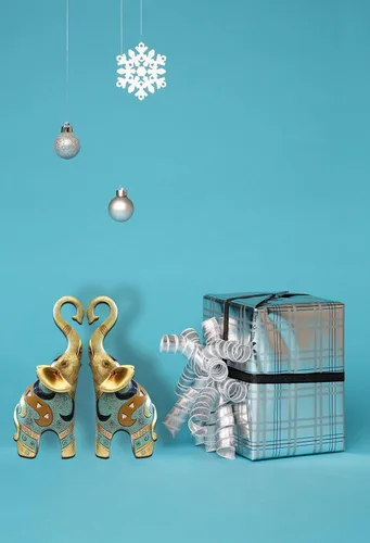 Vista 5 de Decoración de elefante de buena suerte para el hogar, pequeñas figuras y estatuas de elefante (2 piezas medianas)