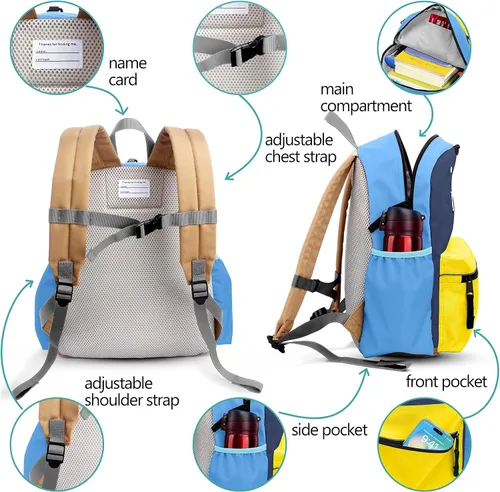 Vista 7 de Mochila de preescolar para niños y niñas, para escuela y viajes, mochilas mini para niños pequeños, bolsa para primaria y jardín de infantes, 11.6