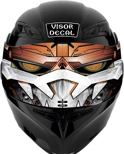 Vista 7 de GRAPHIX EXPRESS Calcomanía gráfica para visera de robot, casco compatible con: Icon Shoei Bell HJC Scorpion AGV V2 (robot V07)