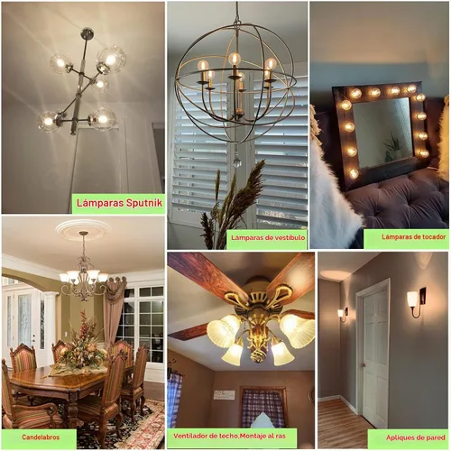 Vista 7 de Arberlic Bombilla G16.5, Bombilla LED E12 de 4W regulable Equivalente a Bombilla Candelabra E12 de 40 Vatios, Blanco Cálido 2700K, 400lm, CRI85+