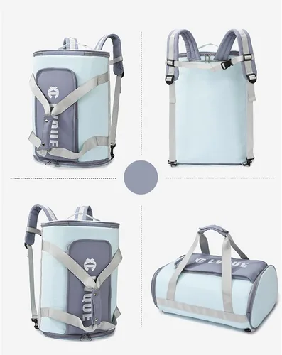 Vista 6 de Bolsa deportiva de gimnasio para hombres y mujeres con compartimento para zapatos, bolsa de viaje de viaje, mochilas para pasar la noche