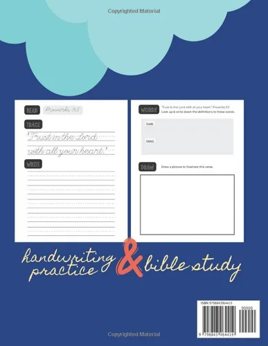 Vista 2 de Cursive Handwriting & Bible Verse Copybook For Kids Ages 8 to 12 A FUN Bible Curriculum to Help Children Understand Scripture thru Drawing, Using a