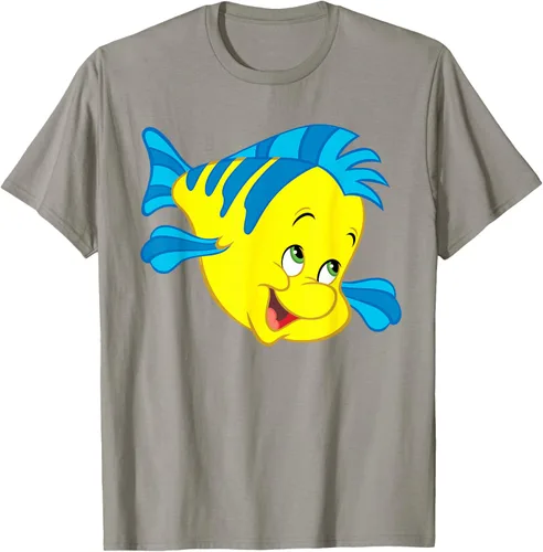 Vista 27 de Disney Camiseta de disfraz de cara grande de la Sirenita Flounder Sidekick