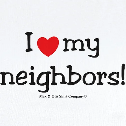 Vista 2 de CafePress Amo a mis vecinos! Body para bebé lindo mameluco para bebé