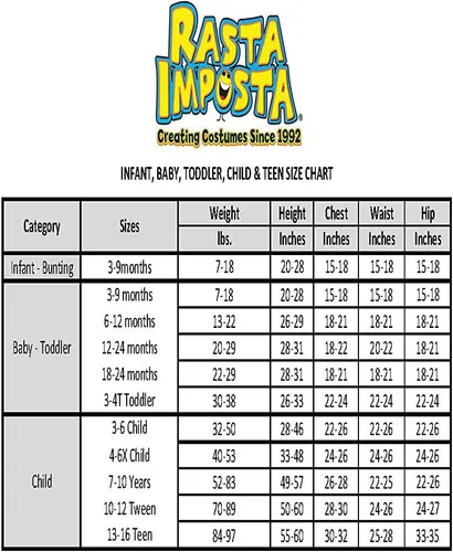 Vista 6 de Rasta Imposta Juego de disfraces de Halloween para adultos y niños, talla única para adultos y niños 3-6