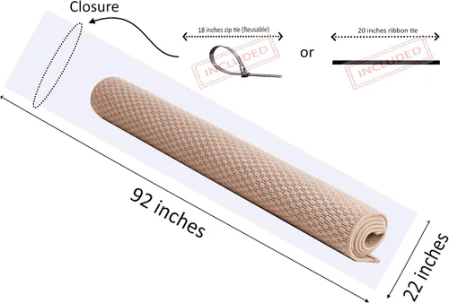 Vista 2 de Wowfit Bolsa de almacenamiento grande de plástico para alfombras con cierre de cremallera, resistente para alfombras de hasta 6 x 9 pies, perfecta
