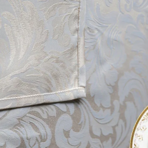 Vista 3 de Tektrum Mantel rectangular de damasco jacquard de 60 x 84 pulgadas, resistente al agua, a prueba de derrames, resistente a las manchas, sin arrugas