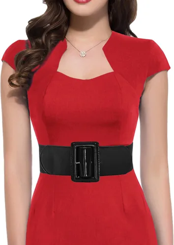 Vista 12 de Hanna Nikole Cinturón elástico vintage con hebilla ancha para mujer, tallas S-XXXXL