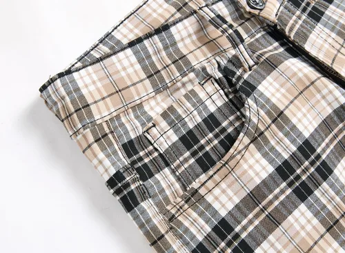 Vista 5 de Pantalones a cuadros para hombre, ajustados, elásticos, ajustados, chinos, golf, negocios, vestido casual
