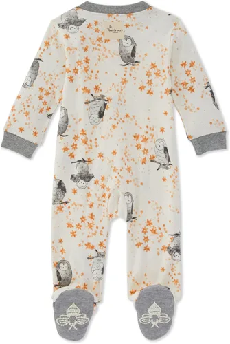 Vista 2 de Burt's Bees Baby - Pijama de una pieza (enterizo) de bebé de 100% algodón orgánico con cremallera frontal, para dormir, Búho estrellado