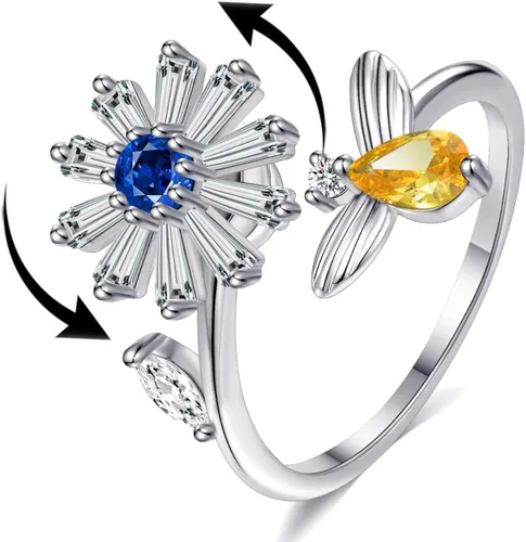 Vista 90 de Anillo de plata 925, anillos de plata ajustables para mujer, anillos de pulgar abiertos, anillos de circonio, anillos ajustables, anillos abiertos