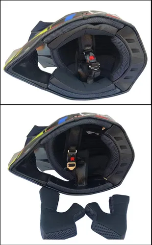 Vista 3 de Casco Motocross Todo Terreno Moto Calle Dirt Bike Casco Integral Para Motocicleta MX MTV
