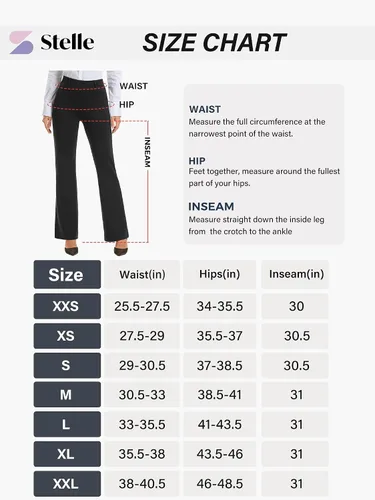 Vista 6 de Stelle Pantalones de vestir para mujer de 283032 pulgadas, corte de bota, pantalones de trabajo casuales con bolsillos, para oficina