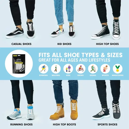 Vista 3 de Xpand Sistema de cordones sin ataduras con cordones elásticos, talla única para todos los zapatos de adultos y niños