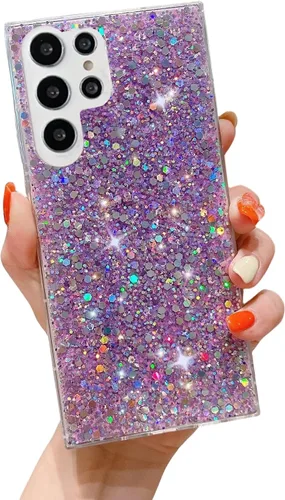 Vista 25 de YTanazing Funda para Samsung Galaxy S24 FE con purpurina, bonita funda con diamantes brillantes para mujeres y niñas, fundas de goma delgada a