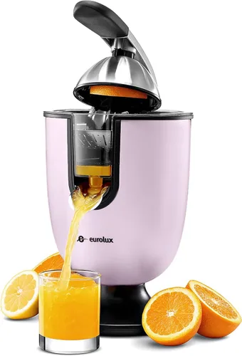 Vista 2 de Eurolux Exprimidor eléctrico de naranja Exprimidor de cítricos profesional de acero inoxidable con mango de agarre suave para exprimir sin