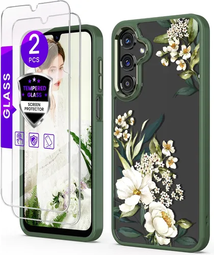 Vista 13 de Carcasa para Samsung Galaxy A14, diseño de flores transparentes