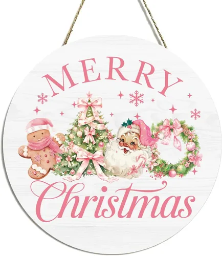 Vista 17 de Decoración de gnomos de Navidad para interiores, decoraciones de Navidad azules, muñeco de nieve, copo de nieve, rústico, granja, madera, placa