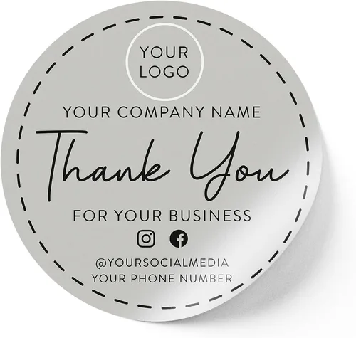Vista 21 de Calcomanías de vinilo personalizadas con tu imagen, texto, diseño y logotipo. Etiquetas comerciales personalizadas impermeables para embalaje