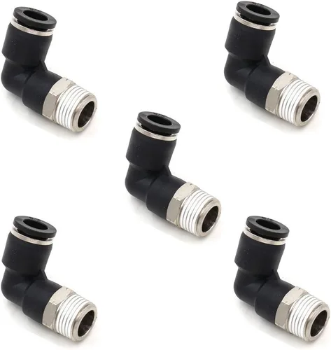 Vista 9 de CEKER 1/2 Codo Macho Conexiones de Líneas Aéreas de Empuje Ajustes de Conexión de Empuje de 90 Grados Ajustes de Aire, PL 1/2 Tubo Od x 1/2" NPT