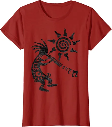Vista 59 de Native American Kokopelli Musican With Flute 2 - Camiseta divertida para fanáticos, Blanco, S