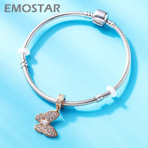 Vista 5 de Sparkling Insect Charms fit European Bracelet Necklace, Butterfly Pendant, Dragonfly Charms, Rose Gold Honeybee Charms, Ladybird Beetle Charms in