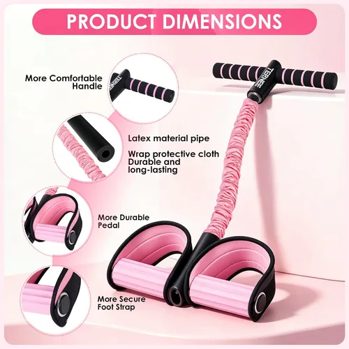 Vista 4 de Pedal Resistance Bands with Handles Working Out Exercise Equipment for Legs