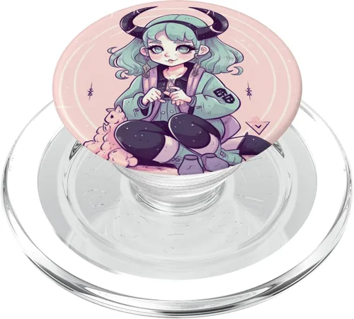 Vista 8 de PopGrip intercambiable de anime Girl Kawaii Goth Baphomet