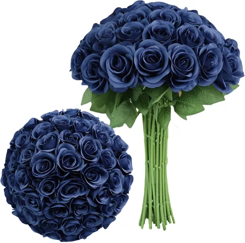 Vista 46 de LVEFIT - 12 rosas artificiales de otoño para decoración de otoño Beige