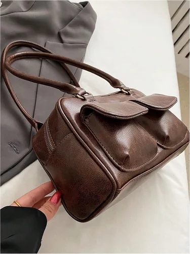 Vista 3 de GORGLITTER Bolso de hombro vintage para mujer Y2k 90s Top Handle Designer Bolso