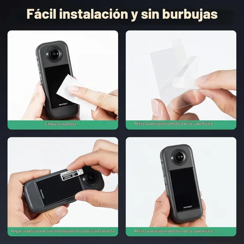 Vista 6 de AKASO Protector de pantalla para cámara 360 (2 unidades), cubierta protectora de pantalla LCD de vidrio templado, ultra HD, dureza 9H, resistente a