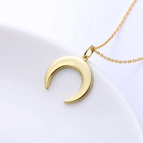 Vista 4 de Collar colgante de plata de ley S925 con diseño de media luna para mujer