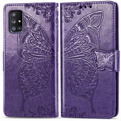 Vista 10 de GYHOYA Funda tipo cartera compatible con Samsung Galaxy A71 para mujer, funda de cuero con función atril magnético y tarjetero para Samsung Galaxy