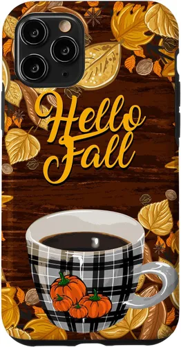 Vista 27 de Funda para iPhone 16 Hello Fall Leaves Coffee Cup Pumpkin Autumn Thanksgiving Case