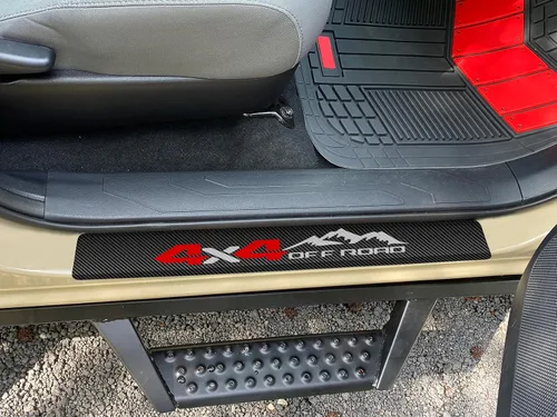 Vista 5 de Protector de Umbral de Entrada de Puerta Compatible con Tacoma Doble Cabina 2016-2023 Accesorios Protección de Umbral Calcomanías Adhesivas