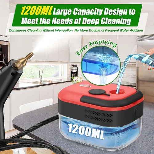 Vista 3 de Limpiador de vapor de 2500W para hogar y automóvil, vaporizador de mano de calentamiento en 15s para limpieza, limpiadores de vapor portátiles