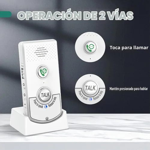 Vista 2 de Intercomunicador de voz bidireccional, sistema de comunicación inalámbrica de largo alcance para el hogar, unidad de timbre, sistema de llamada