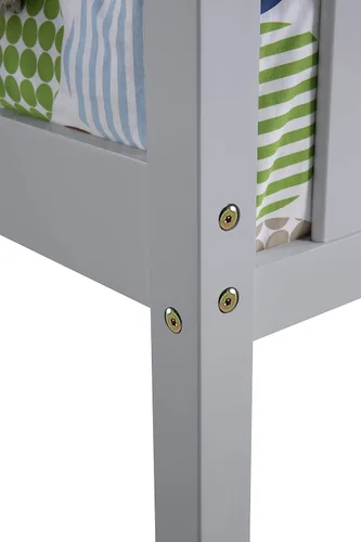 Vista 5 de Cama individual con nido, marco de cama de plataforma de madera con cabecera y estribo para dormitorio, espacio de vida pequeño, no necesita somier
