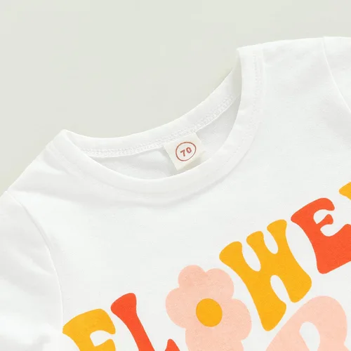 Vista 40 de Eadrioss Ropa para bebé niña pequeña, traje de campana de manga corta, camisa de flores para niños, pantalones florales acampanados, ropa de verano