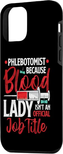 Vista 2 de Funda para iPhone 12 mini flebotomista Because Blood Lady Funny Phlebotomy Nurse para mujer