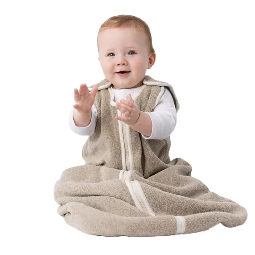 Vista 18 de Baby Deedee Sleep Nest - Saco de dormir de forro polar para bebé, gris, 6-18 meses Patented shoulder snaps and full-length zipper support easy