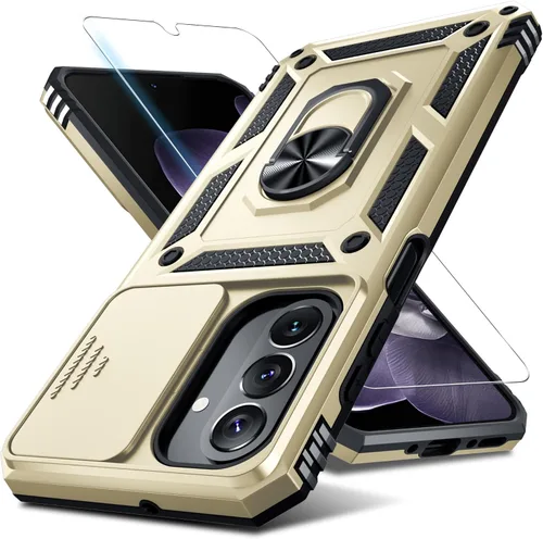 Vista 17 de Janmitta Compatible con Samsung Galaxy A26 5G Funda con Cubierta Deslizante Integrada para Lente de Cámara + Protector de Pantalla + Soporte