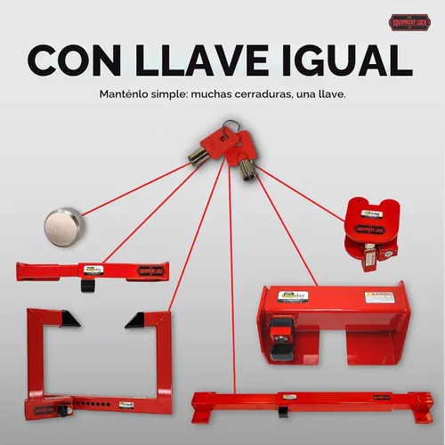 Vista 2 de Equipment Lock Co. Cerradura de puerta enrollable resistente con llave similar, modelo # HDRDL-KA