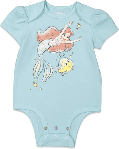 Vista 2 de Disney Body unisex de manga corta de algodón elástico orgánico para bebé paquete de 3