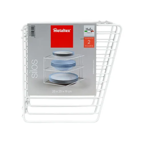 Vista 4 de Organizador para Armario de Cocina Metaltex Silos 3 Estantes Metal (25 x 25 x 19 cm)