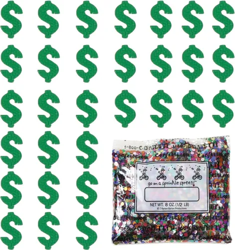 Vista 5 de Signo de dólar de confeti oro - paquete al por menor #8891 QS0